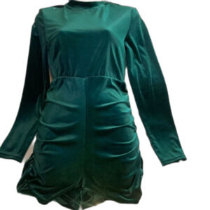 Beautiful Emerald Green Velvet Romper, Size Small